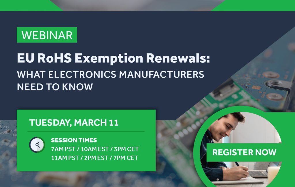 EU RoHS exemption renewals 2025 webinar