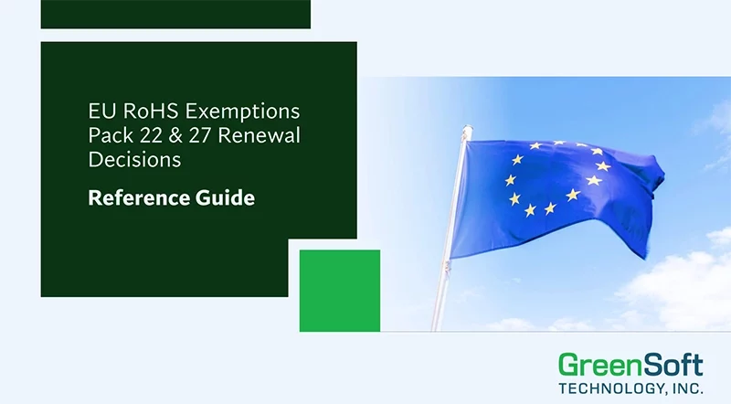 Front Cover of GreenSoft's EU RoHS Exemption Renewals Reference Guide